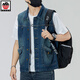 Aemape Apple Light Color de grande taille Vertinit en denim pour les hommes et les femmes Spring and Summer Brand Retro Workswear Works Works Worksless Sans manche sans manches Gitre 6231 # Retro Blue XL (recommandé 145-160jin [Jin est égal à 0,5 kg]))
