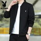 Playboy New Men's Jacket Spring and Autumn Jacket Men's Casual Slim Top Thin Breathable Baseball Uniform Work Wear Trendy and Versatile 2030 Black (Spring and Autumn Style) XL 120-135Jin Jin is equal to 0.5 kg