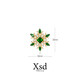 QUAMER light luxury zircon snowflake magnet buckle brooch anti-exposure no punching suit badge unisex versatile green four-leaf clover magnet no punching no damage to clothes