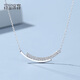Misu pt950 platinum smile necklace for women, shiny curve chain, platinum clavicle chain, classic pendant birthday gift, weight 3.5-3.7g, length 43+3cm+ blue ribbon gift box