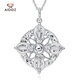 Aido Diamond pt950 platinum vajra pendant for women, platinum crushed ice ring cross pendant, rotatable, pendant width 30mm, 14.8-15.0g + free black leather rope,