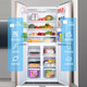 Royalstar 408/301 upgraded to the first level energy efficiency ultra-thin household refrigerator cross-door large capacity French multi-door four-door slim body can be embedded silent low noise energy saving 408 liters gray first level energy efficiency and power saving 54 cm ultra-thin embedded