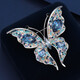 Lie Rui high-end colorful Austrian crystal butterfly brooch women's light luxury high-end temperament corsage brooch blue