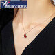 Shengbei 18K gold red gourd necklace for women with color gold agate rose gold pendant natural diamond new clavicle chain for women red agate-regular version-single pendant