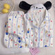 Rongxitu (RONGXITU) cloud cotton pajamas for women in spring and autumn Japanese cartoon bear long-sleeved home clothes for outdoor wear 826# blue striped winnie bear 175 L