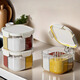Jianxia seasoning box 4-piece combination salt shaker sealed transparent four-compartment large-capacity seasoning storage box kitchen milk white lid 960ml