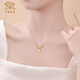 Chinese jewelry 18k gold gold necklace women's four-leaf clover set chain plain chain birthday gift for girlfriend and wife 18k gold four-leaf clover necklace gold weight about 1.7g