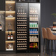 BAIKAILUN wine cabinet double door double temperature constant temperature wine cabinet ice bar wine cabinet home living room refrigerator office ice bar tea beverage display cabinet wine beer fruit freshness refrigerator 1.76 meters | dual temperature zone | double ice bar | 418L thin section