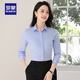 ROMON women's long-sleeved shirt pure cotton no-iron spring and autumn new business casual fashion versatile work shirt blue stripe 39