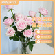 Jingdong Flowers Pink Snow Mountain Roses 10 Ruyi Base Fresh Cut Flowers Water-raised Flower Arrangement Life Bouquet Straight from the Source