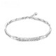 QIANSHU Platinum Bracelet for Women Pt950 Platinum Bracelet Diamond Effect Jewelry Hand Accessory Birthday Gift Valentine's Day Girlfriend Weight Approximately 4.55-4.75 Grams Length Approximately 15.5cm