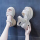 Yierkan Prince heightening wedge sandals women's shoes 2025 summer new outer wear thick-soled sponge cake Roman fashion sneakers off-white 35