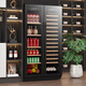 BAIKAILUN wine cabinet double door double temperature constant temperature wine cabinet ice bar wine cabinet home living room refrigerator office ice bar tea beverage display cabinet wine beer fruit freshness refrigerator 1.76 meters | dual temperature zone | double ice bar | 418L thin section