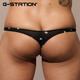 G-STATION sexy Japanese small style tight-fitting low-waisted men's thong star polyester small mesh breathable quick-drying underwear black XL (for small sizes, it is recommended to go up 1-2 sizes)