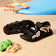 ANTA Children's Sandals Men's Beach Shoes 2025 Summer New Breathable Open Toe Comfortable Arch Sandals Men's Black/Silver 6962I-8 38