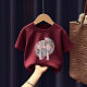 Camiseta de estilo delgada de manga corta Summer de estilo para niños 2025 Top de algodón de algodón puro algodón puro de verano-SL 689# Back Bag T White 110 (recomendado 30-40 Jin [Jin iguala 0.5 kg])