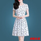 Vestido floral de alta gama Yimuqi Falda de moda de Summer Summer con cintura para cubrir el vientre Mother Stail Seda 9903 Flores de una sola talla M