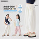 
moonkids girls' cropped pants summer white pants 2025 new children's pants summer thin girl radish wide-leg pants cool two pairs [15263 meters white + 15279 blue] 110 cm