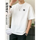 FOSEKI高端奢侈品牌男装纯棉刺绣短袖t恤男士夏季薄款2025新款宽松大码 白 659 L 【125-145斤】
