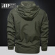 Jeep Spirit Jeep Herbst Casual Herren-Outdoor-Jacke großer Größe Solid Farbe Lose Fleece Jacke mittleren und jungen Menschen wasserdichtes Militärgrün 1391 XL