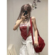 Chuang Jingyi selects American hottie tube top with wine red and white wine to show whiteness, sexy off-shoulder short style, cool spring and summer new style, wine red S 78-98Jin Jin is equal to 0.5 kg