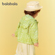 Balabala baby casual clothes 2025 new summer sun protection clothes for boys and girls hooded cute green tone 00344 100