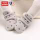 Tutu Dawen Newborn Baby Shoes 0-1 Years Old Toddler Cotton Shoes for Male and Female Baby Autumn and Winter Plus Velvet Warm 6-12 Months Foot Covers Light Gray Velvet Thickening Inner Length 13cm (Suitable for 0-12 Months)