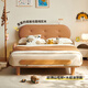 Dongxiong all solid wood children's bed for boys and girls small apartment double bed 1.5 meters simple guardrail children's bedroom bed first layer of cowhide / flagship version beech rib frame 1500mm*2000mm frame structure