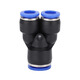 EXSN pneumatic PY equal diameter/PW variable diameter Y-type three-way pneumatic trachea quick plug connector blue plastic connector PW8-4 (5 pieces)