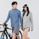 MINISO quick-drying T-shirt men's spring and autumn new long-sleeved bottoming shirt half-zip stand-up collar sports outdoor running sun protection cycling jersey black (return seal body chest logo) M /170 (upgraded technology to absorb moisture and dry quickly)