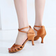 Iron Arrow Latin Dance Shoes Women's High Heels Soft Sole Ballroom Dance Rumba Cha Cha Ballroom Dance Shoes Dark Skin Color (5.5cm) 37