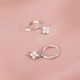 KZD999 sterling silver four-leaf clover earrings for women, slim temperament, anti-allergic earrings, niche simple earrings, earrings, lucky incarnation sterling silver earrings, same style 4.58g (sterling silver pair) same style