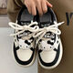 Lexi Beilu pink thick-soled bread shoes for boys and girls versatile casual board shoes 9905 black 30 18.8cm