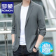 
ROMON Summer Thin Sunscreen Suit Men's Spring and Summer Fashion Casual Single West Ice Wire Breathable Sunscreen Suit Jacket Men's Blue XL / Size 180