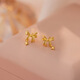 BZK gold fugitive princess bow earrings for girls 999 pure gold 2025 spring and summer new pure gold earrings 0.01g star earrings