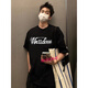 
WE11DONE CDG trendy brand well summer American letter printing loose pure cotton short-sleeved niche ball suit couple T-shirt men and women black (retro 1506) S