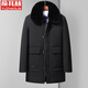 Yu Zhaolin middle-aged and elderly men's cotton-padded jackets, men's dad's winter clothes, mid-length thickened warm cotton-padded jackets, elderly cotton-padded jackets, navy blue 3XL /190 145-160Jin Jin equals 0.5kg wear
