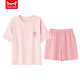 Catman (Miiow) Pajamas pour femmes pour shorts d'été, Cotton Round Style Thin Sweet Sweet Pink Home Clothing peut être porté à l'extérieur de Z9856 M [recommandé de porter 80-100 Jin [Jin est égal à 0,5 kg]]]