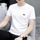 KRDUGBR short-sleeved T-shirt men's round neck 100 pure cotton three-proof bottoming shirt for summer slim fit summer wear versatile half-sleeved T-shirt white XL 135-150Jin Jin equals 0.5 kg