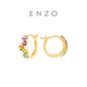 Chow Tai Fook ENZO Rainbow 18K gold colorful gemstone earrings for women EZV8891