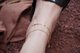Chishe 18k gold light gold ins style natural diamond bracelet minimalist style 26 letters anklet au750 anklet