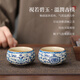 Teacher Shan Lihua’s Master Cup Personal Tea Cup Small Kung Fu Tea Cup Blue and White Porcelain Ru Kiln Zen Meditation Cup