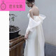 NJTD new Chinese dressing gown bride wedding toast wear engagement dress high-end light luxury niche French tube top dress for women white dress one size xl