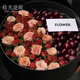 Shiguang reverse travel delivers flowers and fruit gift boxes in the same city. French-style fruit gift boxes and fruit baskets as birthday gifts for elders, wives and girlfriends. Roses are not good | cherries with chocolate bubble card cloth flowers and fruit gift boxes
