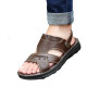 
Changxiang Huili 2025 new cowhide thick sole massage sandals men's genuine leather summer men's sandals casual beach shoes men 9928 brown 40
