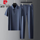 
Pierre cardin ice silk suit men's temperament gentleman silky no-scalding anti-end business casual quick-dry thin men's short-sleeved shirt WH-9904 dark blue (shirt style) L [Suggested 90-115 Jin [Jin equals 0.5 kg]]