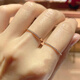 Fat Donglai's same style 18k gold ring Zhou Huanfu K female Au rose gold diamond ring tail ring as a gift for girlfriend. Rose gold diamond plain ring ring No. 8