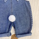 Disney (Disney) children's denim overalls, spring and autumn rabbit ears, stylish and cute casual pants for boys and girls, denim blue rabbit ears overalls 90 cm