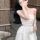 妙奕嘉白色抹胸连衣裙裙子女士夏季新款纯欲长裙小礼服少女感气质高级感 法式抹胸连衣裙【白色】 均码 【建议80-125斤】