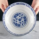 Household ceramic large 9-inch blue and white porcelain large soup bowl, pickled cabbage and fish soup bowl, underglaze color, resistant to high temperatures and does not fade, 9 inches 1 piece